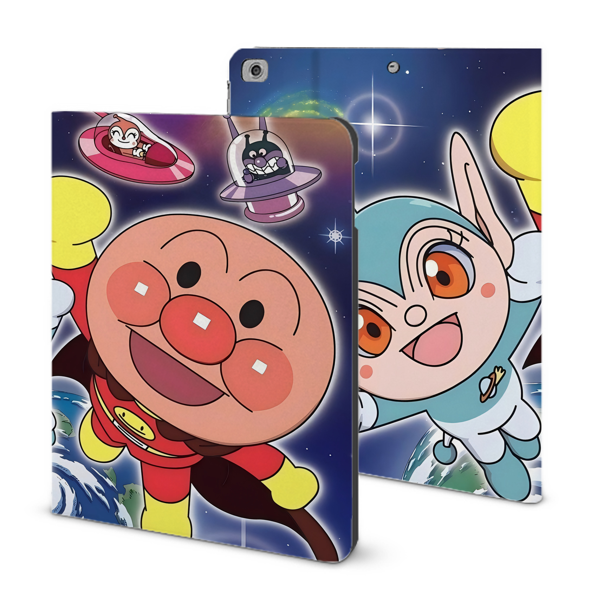 （画像用） アンパンマン Anpanman IPad ケース ブック型 PUレザー TPU 耐衝撃 軽量 薄型 ペン収納なし 全面保護 IPad 各モデル対応